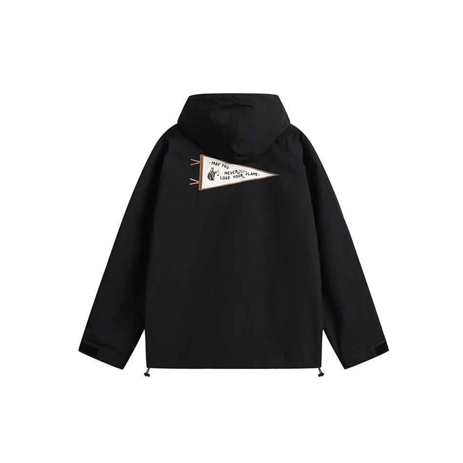 Unisex Jacket Black Warrior Mechanical Style Coat Hooded Jacket Shell Jacket