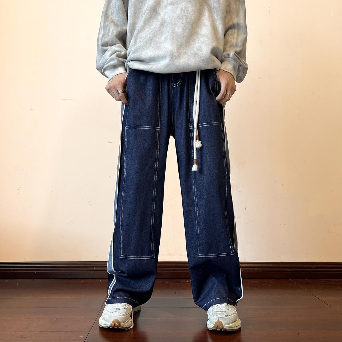 Men Jeans Men's Autumn Loose Spring and Autumn Oversize Straight-Leg Pants