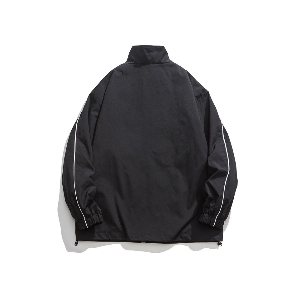 Unisex Jacket Autumn Vintage Coat Loose Casual Stand-up Collar Jacket