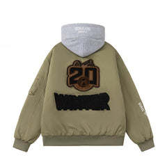 Men Vintage Jackets Baseball Collar Cotton Jacket Casual Warm Baseball Jacket Padded Cotton