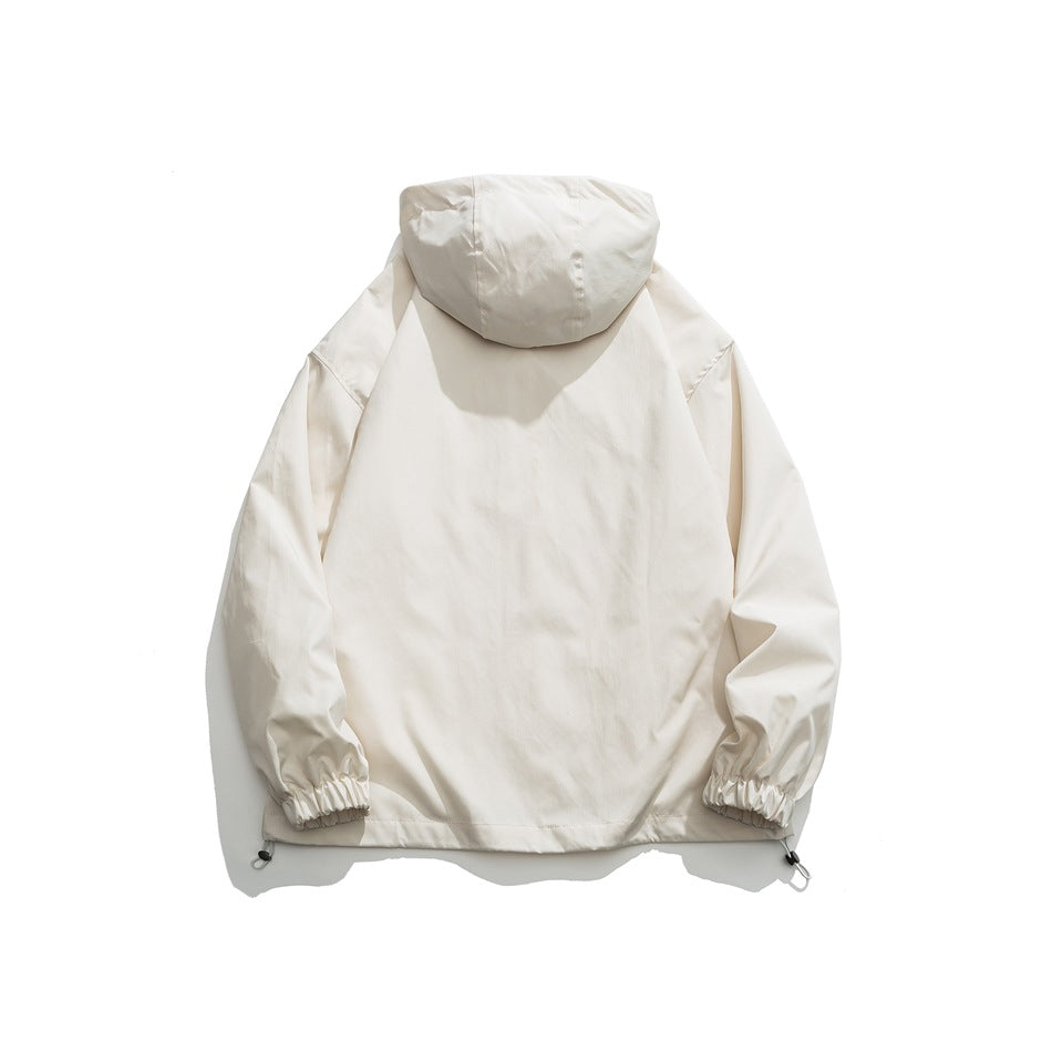 Unisex Jacket Autumn Retro Hooded Jacket for Men and Women Loose Casual Jacket