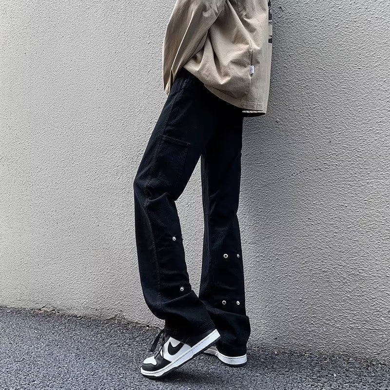 Men Jeans Slightly Flared Jeans Slim-Fitting Straight Pants