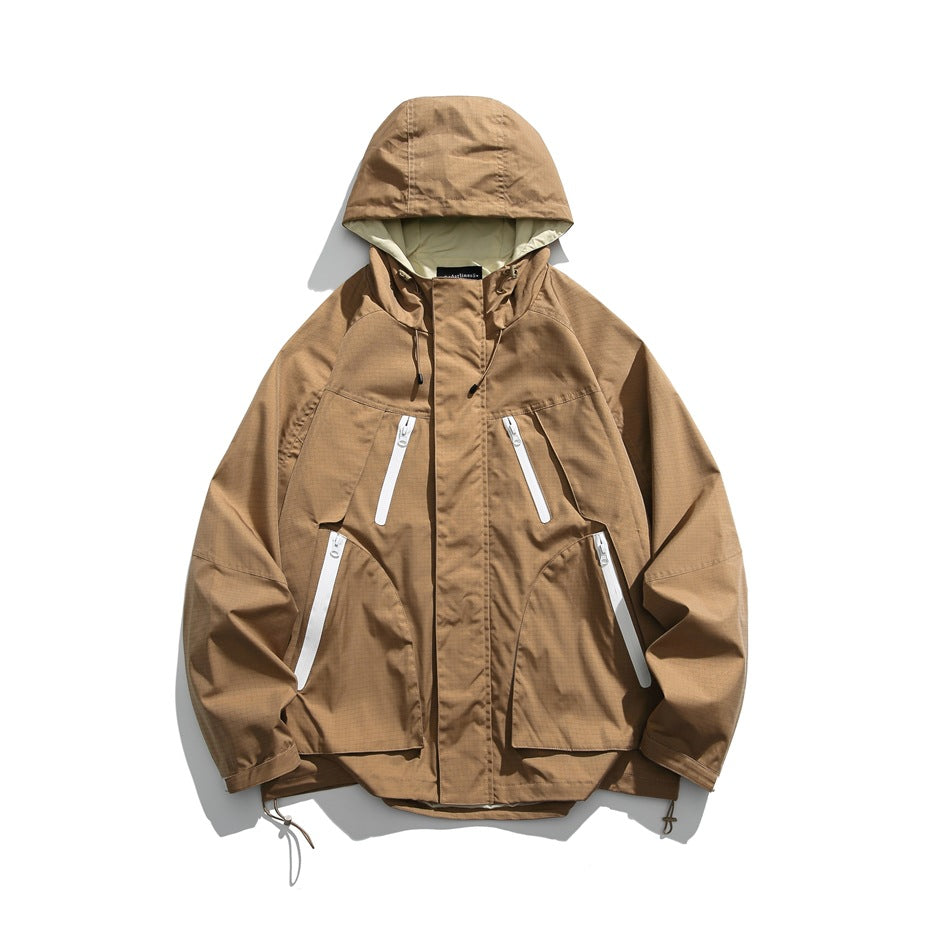Unisex Jacket Autumn Hooded Coat for Men and Women Shell Jacket Loose Jacket