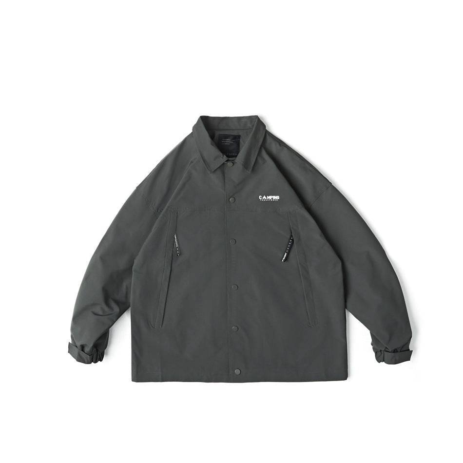 Unisex Jacket Loose Lapels Coach Jacket Men's Cargo Coat