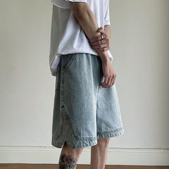 Men Jeans Denim Shorts Summer Loose Big Pants