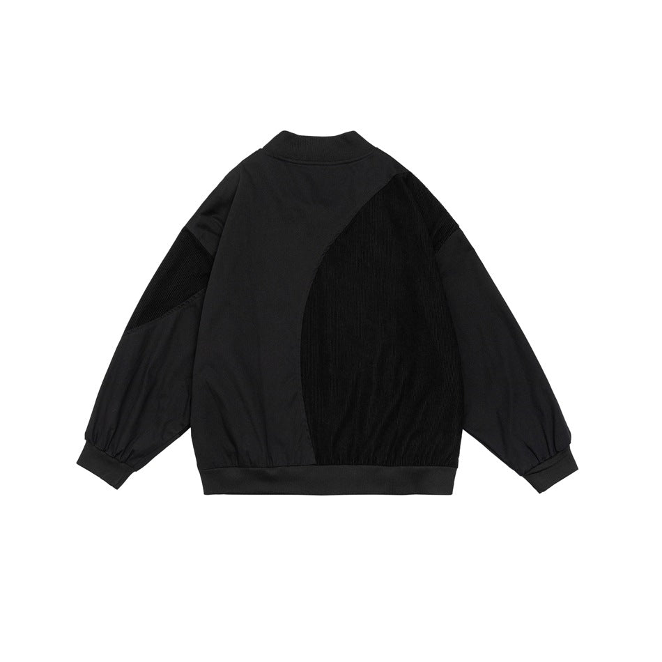 Unisex Jacket Retro Patchwork Baseball Jacket Coat