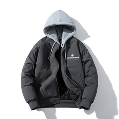 Men Vintage Jackets Jacket Loose Baseball Jacket Padded Flight Suit Hooded Jacket