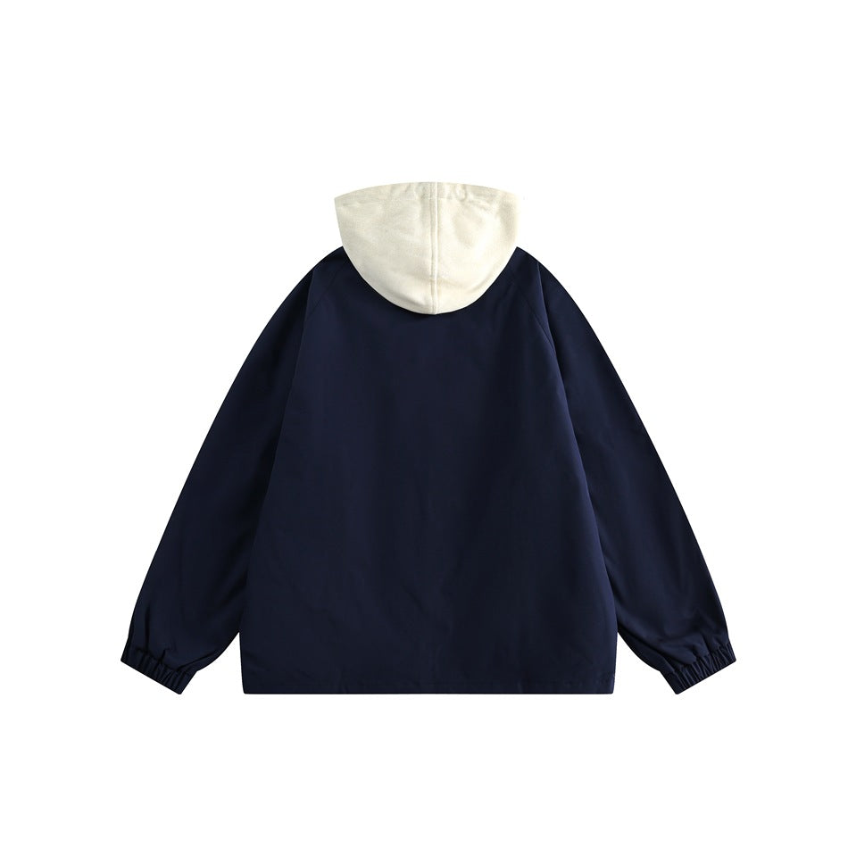 Unisex Jacket Retro Hooded Jacket Men Baggy Coat