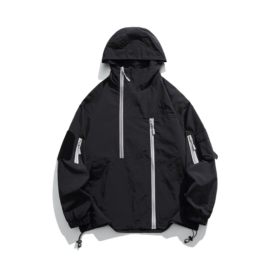 Unisex Jacket Jacket Loose Hooded Jacket Men and Women Couple Functional Style Jacket