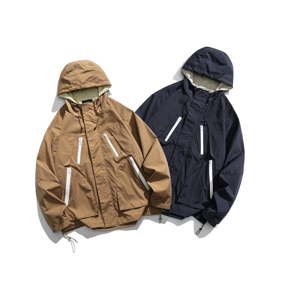 Unisex Jacket Autumn Hooded Coat for Men and Women Shell Jacket Loose Jacket