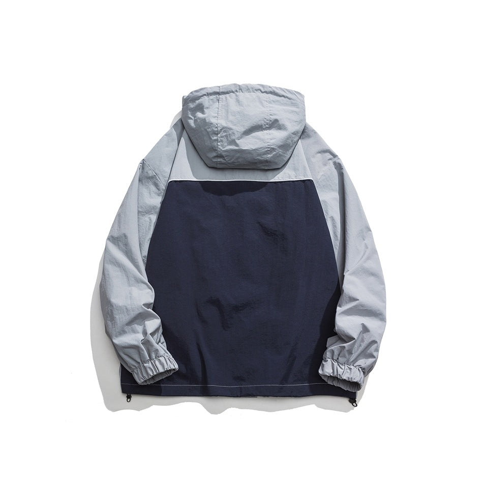 Unisex Jacket Fall Mechanical Style Shell Jacket Hooded Jacket Men and Women Baggy Coat