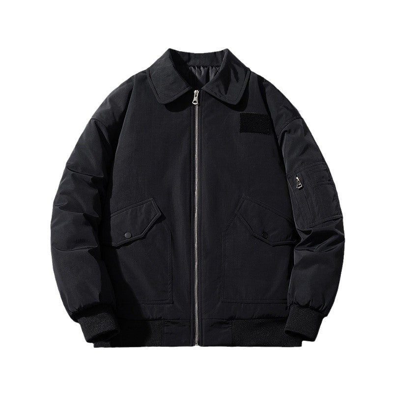 Mens Vintage Jackets Lapel cotton jacket oversize