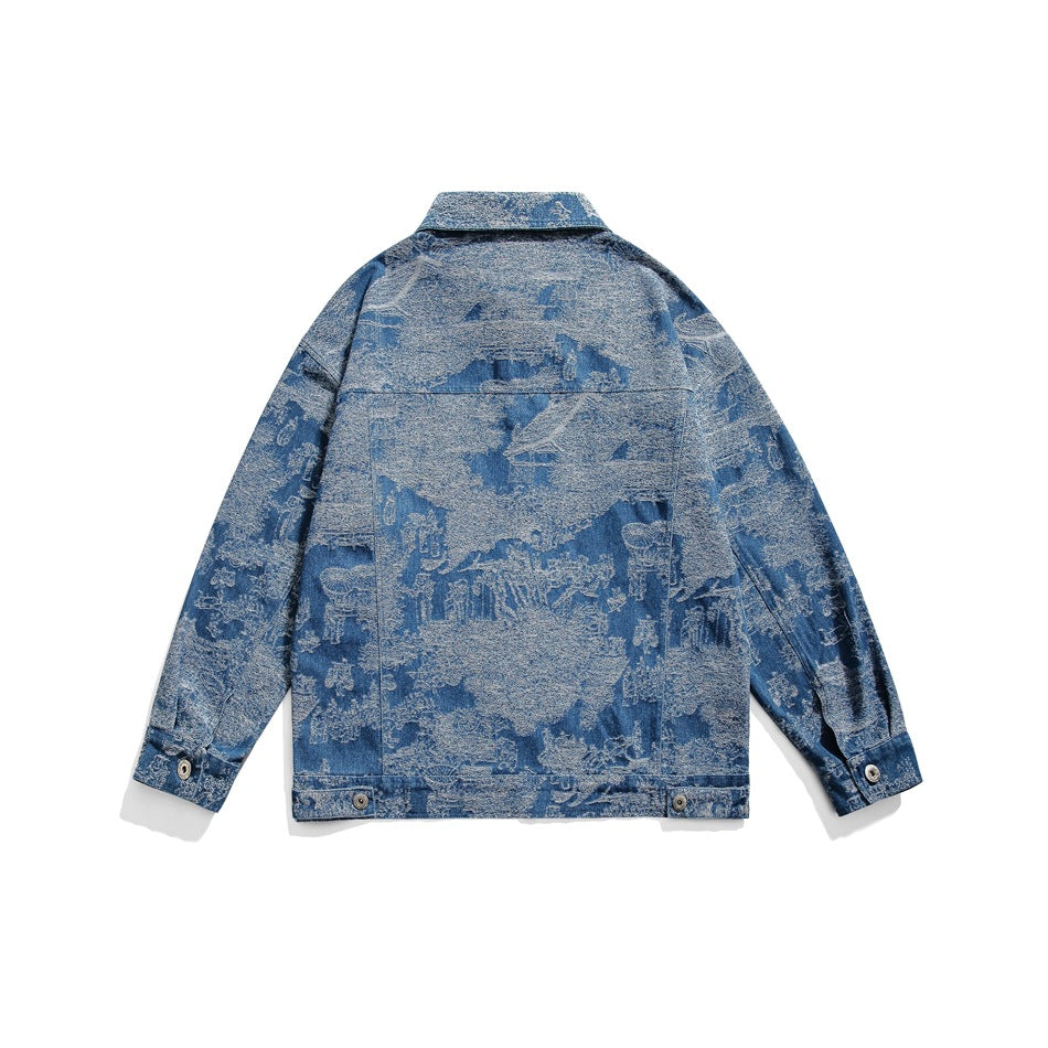 Unisex Jacket Men and Women Couple Loose Retro Washed Denim Jacket