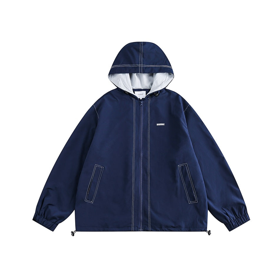 Unisex Jacket Retro Loose Casual Hooded Jacket