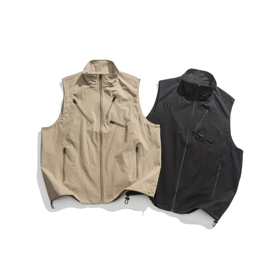 Unisex Jacket Stand Collar Vest Man Loose Mechanical Style Coat