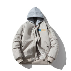 Mens Vintage Jackets Baseball Jacket Hooded Street Tide Cotton Jacket