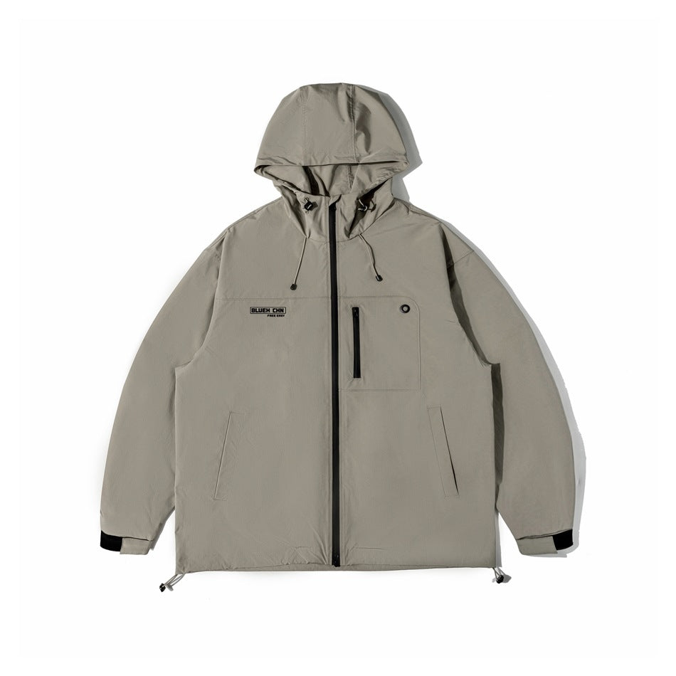 Unisex Jacket Shell Jacket Wind-Resist Tool Wind Hooded Jacket