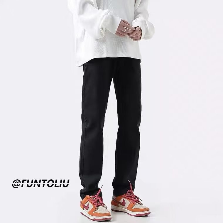 Men Jeans Summer Loose Straight Slim Casual Trousers