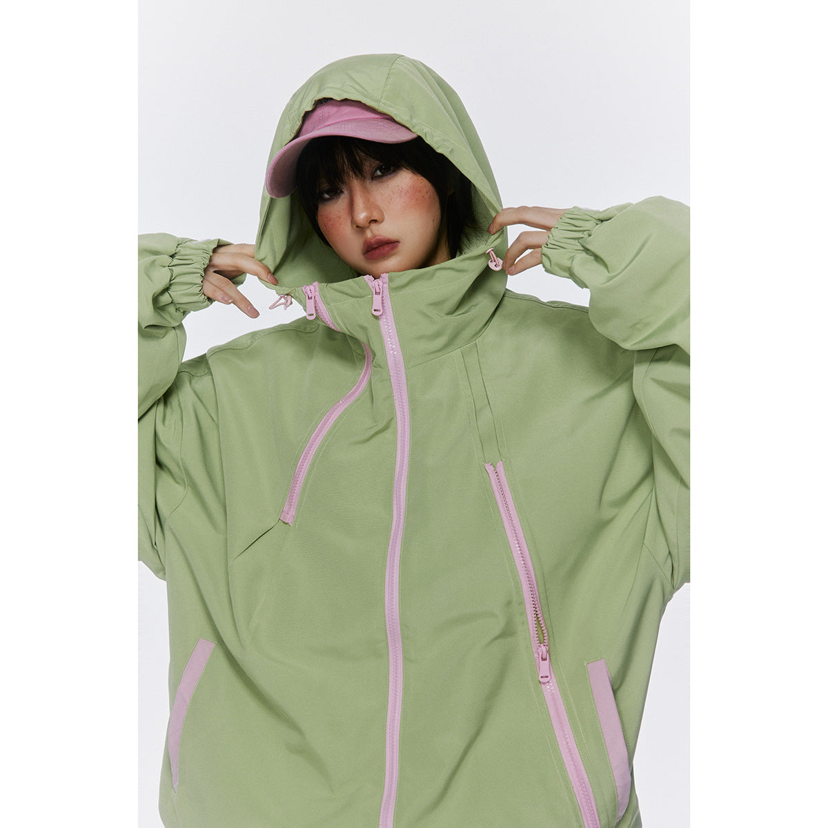 Unisex Jacket Zipper Mechanical Style Outdoor Jacket Coat Hooded Jacket