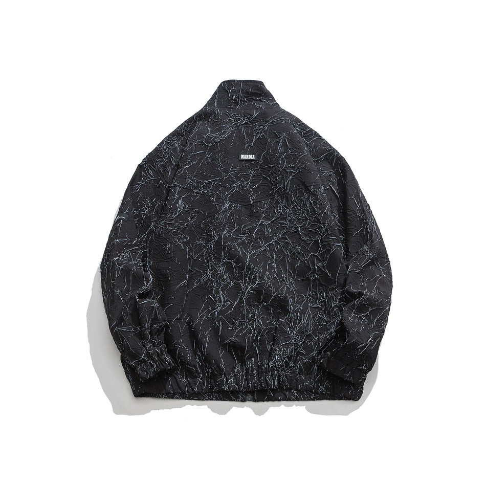 Unisex Jacket Spring and Autumn Vintage Stand Collar Top Jacket Baggy Coat