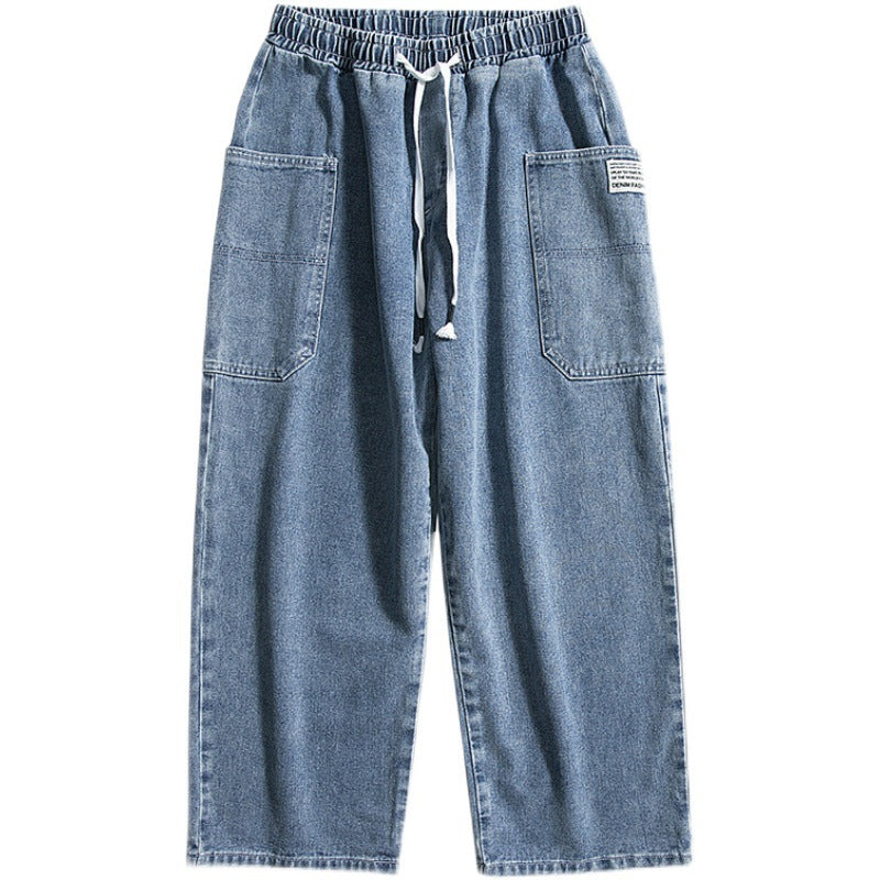 Men Jeans Straight Jeans Men's Summer plus Size Pants Loose Cargo Pants