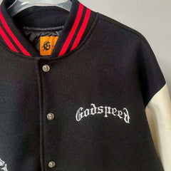 Godspeed Jacket  Baseball Jersey Jacket Embroidered Loose Stand Up Collar