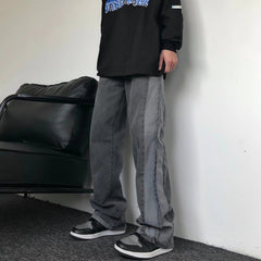 Men Jeans Loose Straight Jeans Fall Casual Wide-Leg Trousers