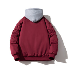 Mens Vintage Jackets Fall/Winter Air Force Pilot Jacket Hooded Baseball Uniform