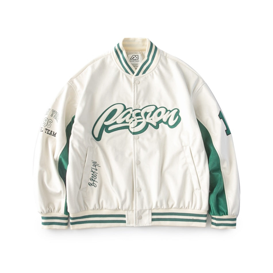 Unisex Jacket Retro Baseball Uniform Jacket Men's and Women's Loose Embroidered Jacket