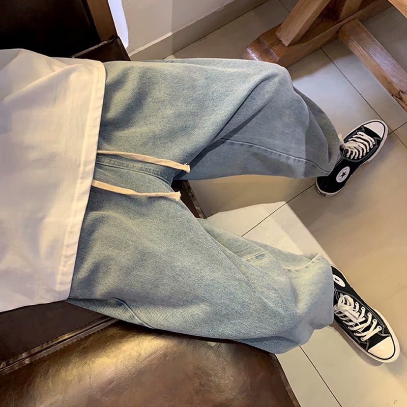 Men Jeans Straight Loose Tappered Trousers