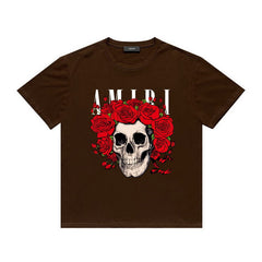 Amiri T Shirt Printed Casual Hip Hop round Neck Short Sleeve T-shirt
