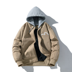 Mens Vintage Jackets Spring Baseball Suit Flight Suit Hooded Embroidered Jacket