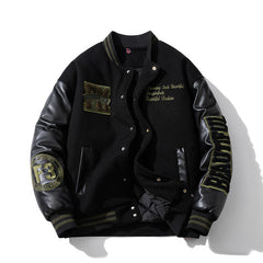 Men Vintage Jackets Motorcycle Jacket Padded Baseball Suit Embroidered Flight Suit Jacket
