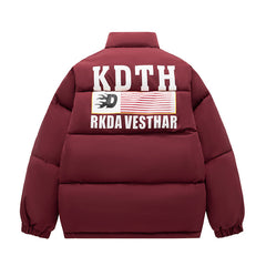 Mens Vintage Jackets Cotton Clothing Short High Street Stand-Up Collar Warm Padded Jacket