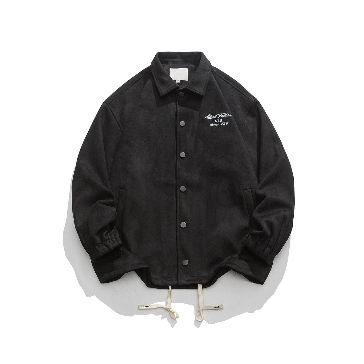 Unisex Jacket Vintage Embroidered Jacket Men's and Women's Loose Casual Suede Coach Jacket