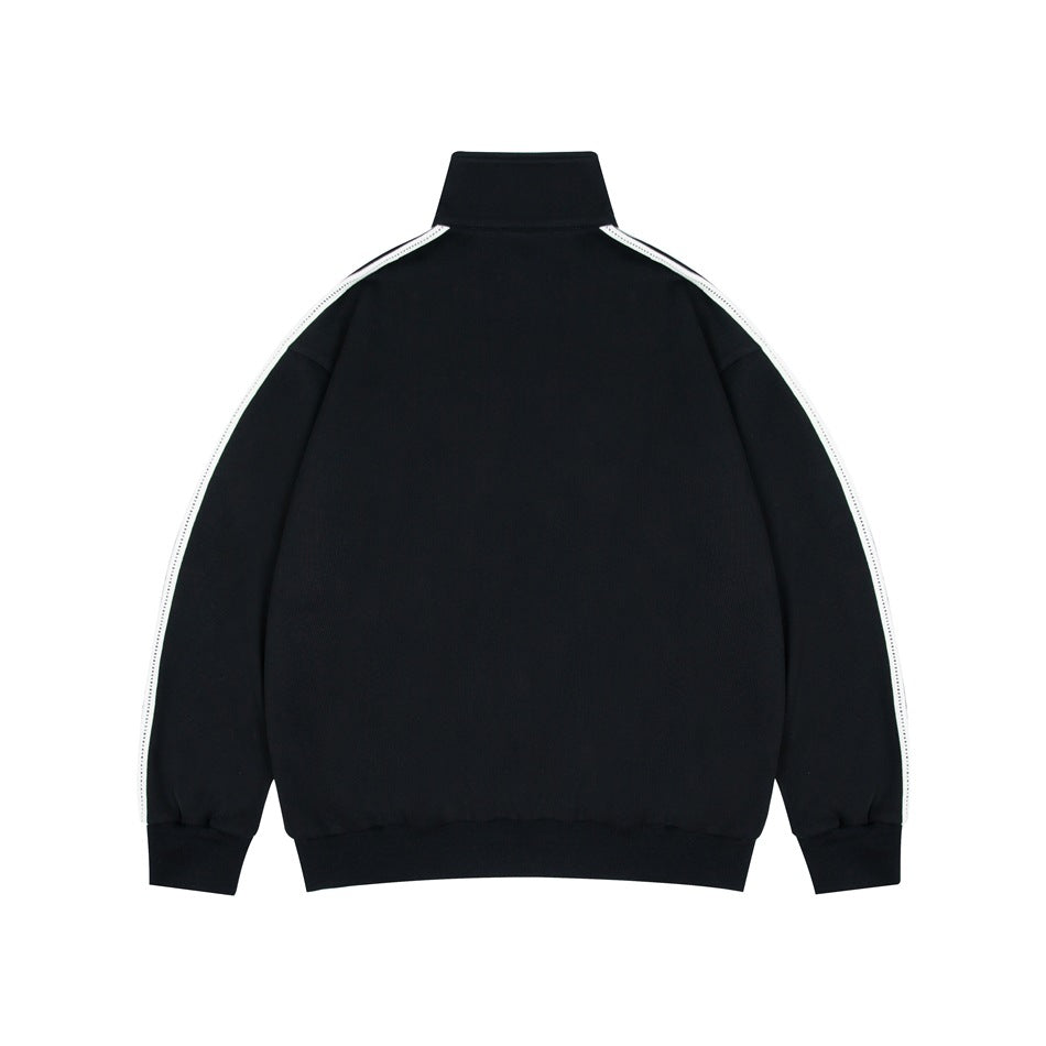 Unisex Jacket Autumn Sports Stand Collar Jacket Men's and Women's Same Style Top Loose Half Zipper Jacket