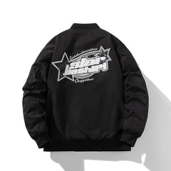 Mens Vintage Jackets Air Force Flight Suit Hooded Jacket Padded Baseball Suit