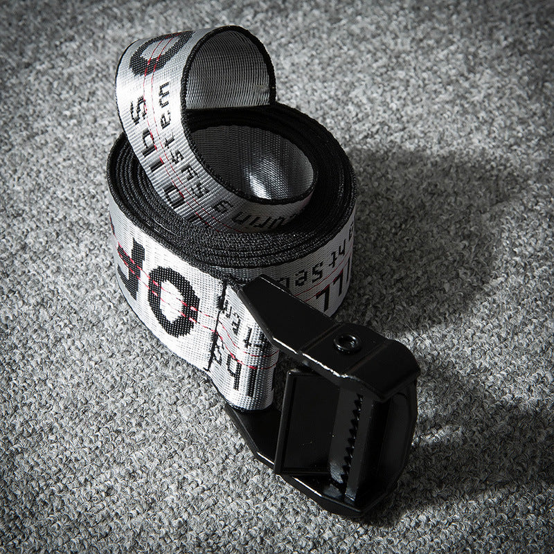Off White Belts Canvas Belts Hip Hop Embroidery