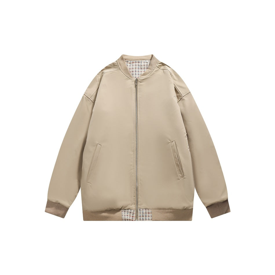 Unisex Jacket Reversible Jacket Plaid Coat