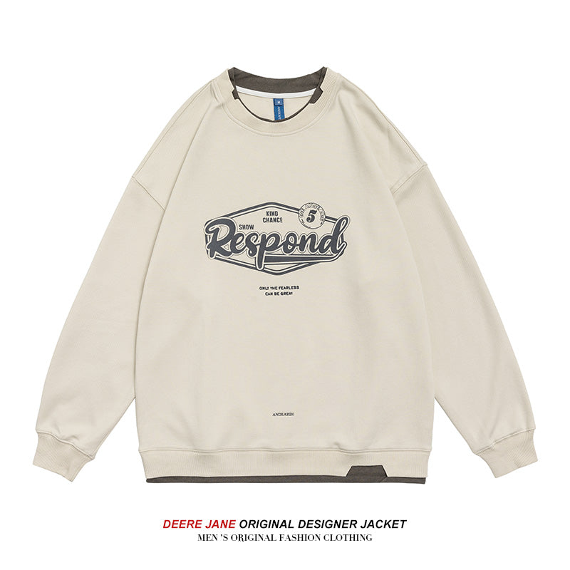 Men Pullover Hoodie Spring American Loose Casual Top