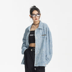 Unisex Jacket Vintage Denim Jacket Loose Cardigan Coat