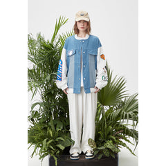 Unisex Jacket Spring and Autumn Embroidery Baggy Casual Jacket Couple Baseball Coat