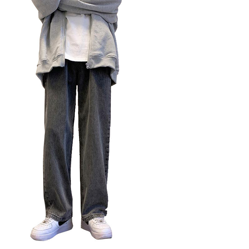 Men Jeans Spring and Autumn Loose Straight Pants Retro Washed Pants