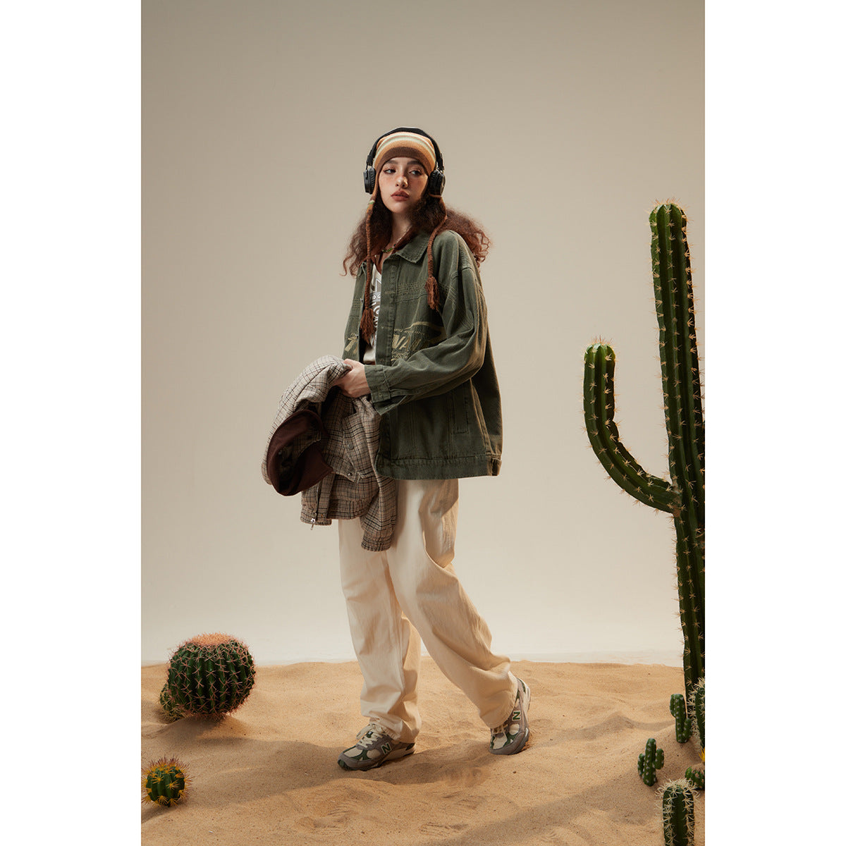 Unisex Jacket Vintage Embroidered Loose Lapels Jacket Spring and Autumn Coat
