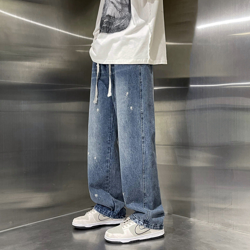 Men Jeans Hiphop Pants Vintage Jeans Men's Loose Straight Oversize Wide Leg Pants