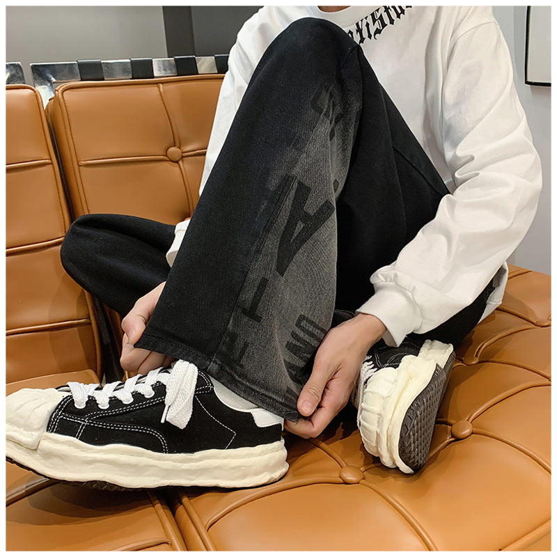 Men Jeans Vintage Jeans Vintage Baggy Straight Trousers