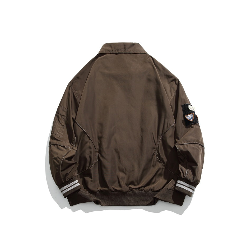 Unisex Jacket Vintage Overalls Jacket Loose Lapels Jacket