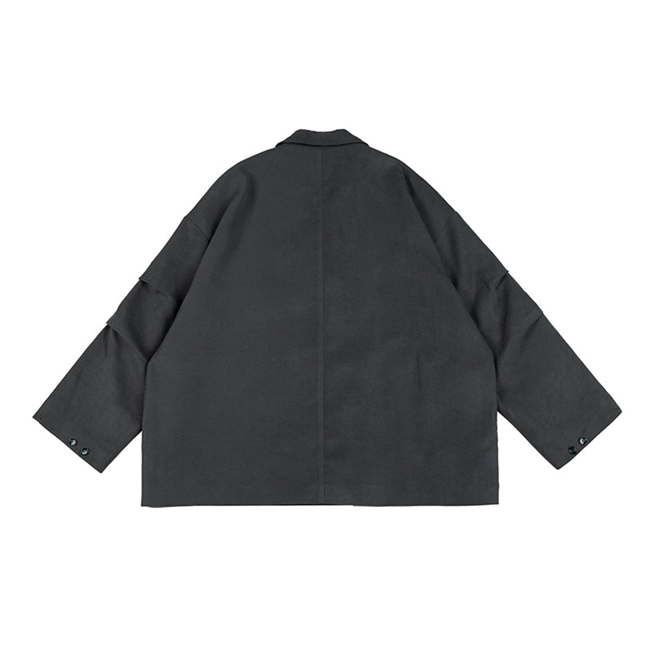 Unisex Jacket Vintage Leisure Suit Corduroy Workwear Jacket Men's Loose Spring and Autumn Coat