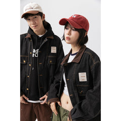 Unisex Jacket Denim Coat Autumn Retro Loose Design Jacket