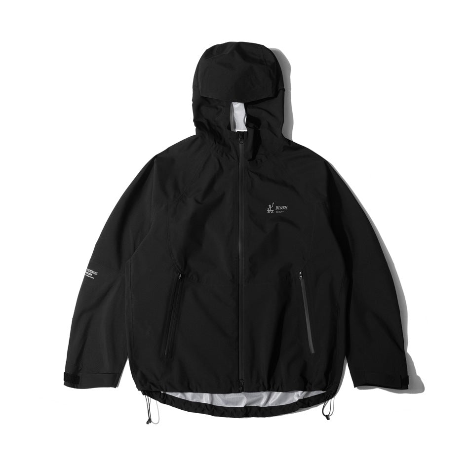 Unisex Jacket Shell Jacket Waterproof Wind-Resist Tool Wind-Resistant Hooded Jacket